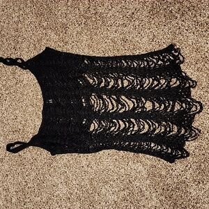 Victoria's Secret sexy little things black beaded crochet tank